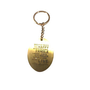 Do What Make You Happy Brass Tone Keychain